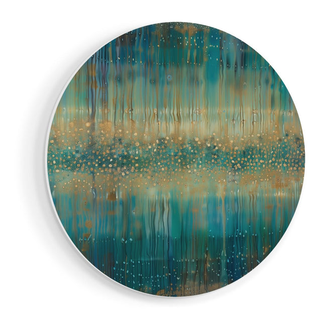 Wandcirkel vooraanzicht Het Kunstwerk is Blauw en Goud