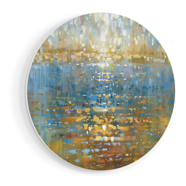 Wandcirkel vooraanzicht Abstract Kunstwerk van een Zonsondergang