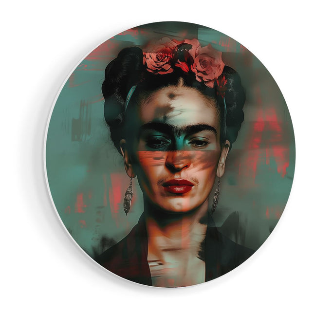 Wandcirkel vooraanzicht Portret van Frida Kahlo