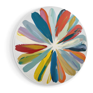 Wandcirkel vooraanzicht Abstract Kunstwerk van een Bloem