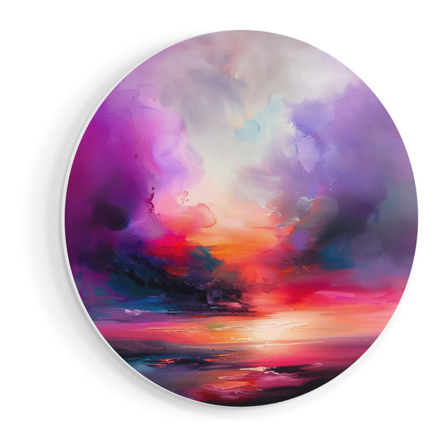 Wandcirkel vooraanzicht Abstract Kunstwerk van een Zonsondergang
