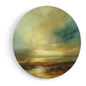 Wandcirkel vooraanzicht Abstract Kunstwerk van een Zonsondergang