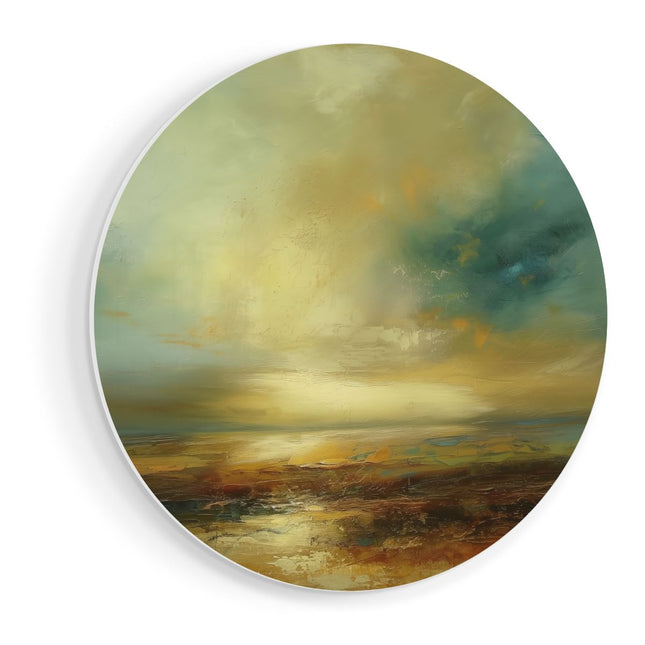 Wandcirkel vooraanzicht Abstract Kunstwerk van een Zonsondergang