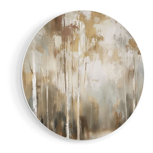 Wandcirkel vooraanzicht Abstract Kunstwerk van Berkenbomen
