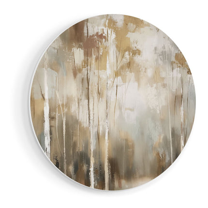 Wandcirkel vooraanzicht Abstract Kunstwerk van Berkenbomen