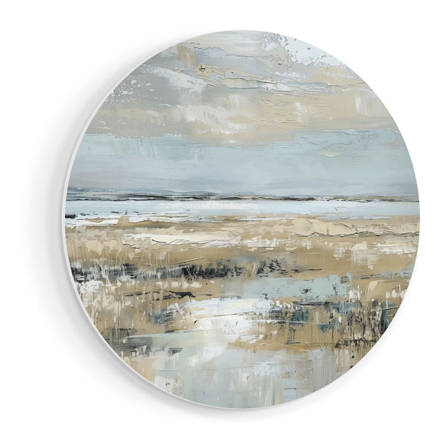 Wandcirkel vooraanzicht Abstract Kunstwerk van een Landschap