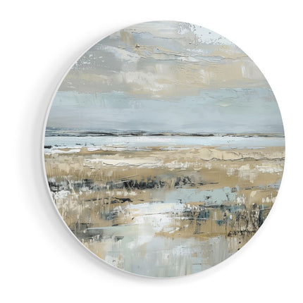 Wandcirkel vooraanzicht Abstract Kunstwerk van een Landschap
