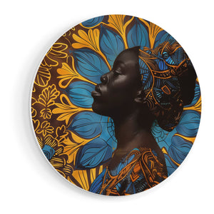 Wandcirkel vooraanzicht Afrikaanse Vrouw die een Hoofddoek Draagt
