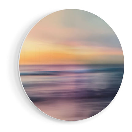 Wandcirkel vooraanzicht Wazig Beeld van de Oceaan bij Zonsondergang