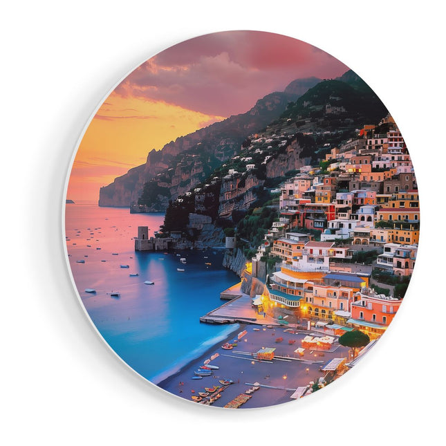 Wandcirkel vooraanzicht Positano, Amalfikust, Italië