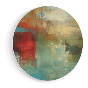 Wandcirkel vooraanzicht Abstract Kunstwerk met Rode, Groene en Blauwe Kleuren