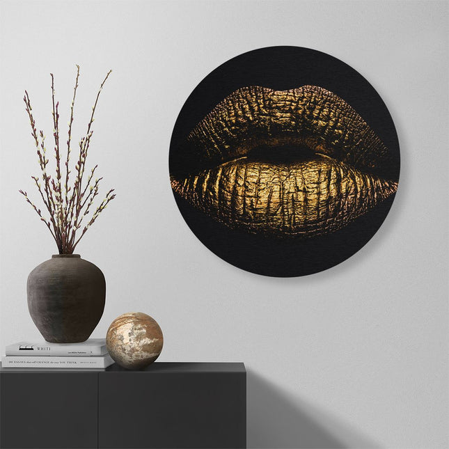Wandcirkel muur Gouden Lippen