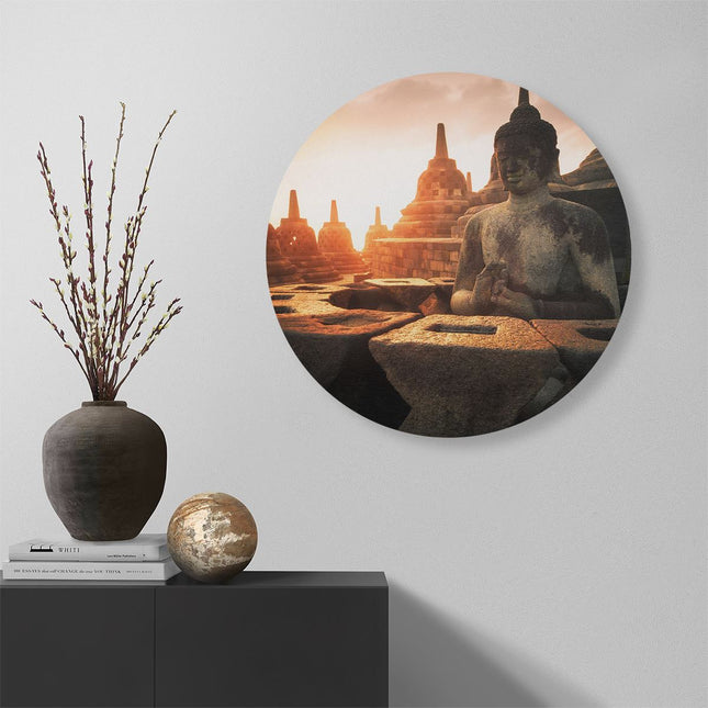 Wandcirkel muur Boeddha Beeld In Een Tempel