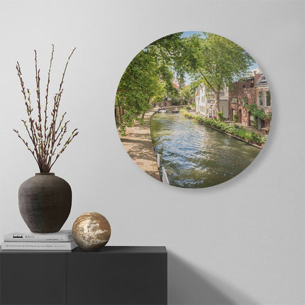 Wandcirkel muur Oudegracht In Utrecht 