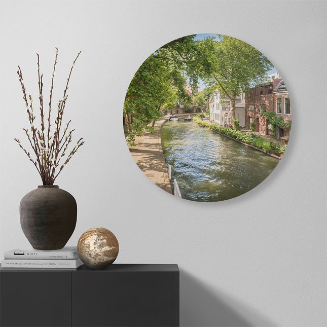 Wandcirkel muur Oudegracht In Utrecht 