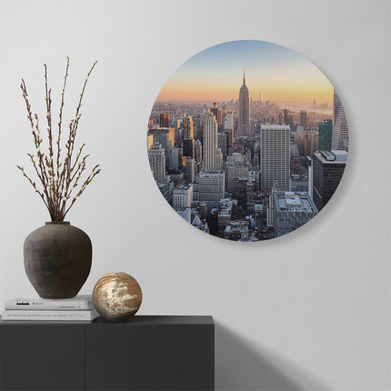 Wandcirkel muur New York Skyline Met Wolkenkrabbers