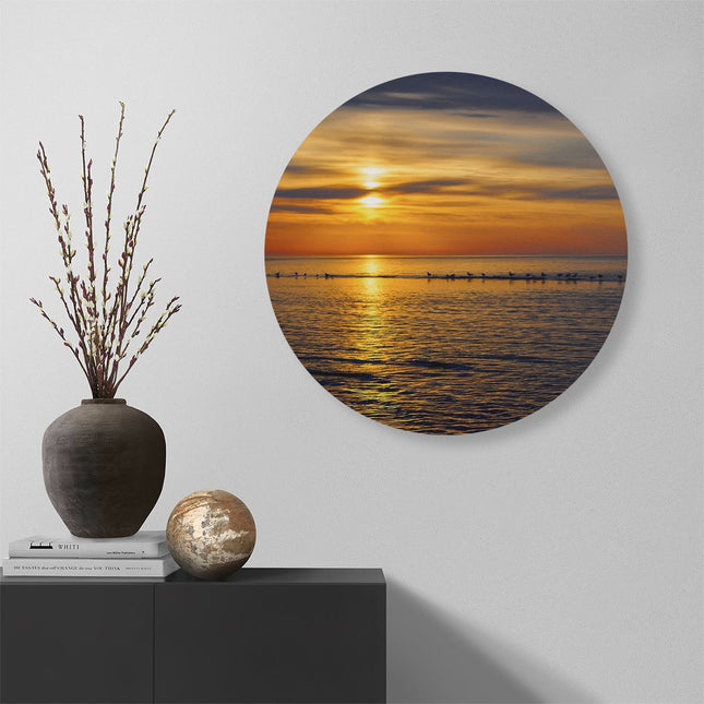 Wandcirkel muur Zonsondergang In De Zee