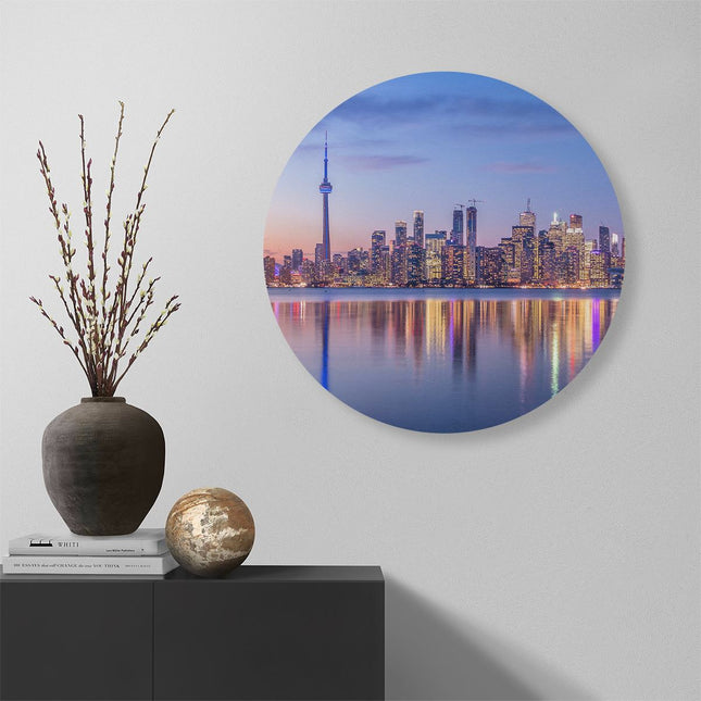 Wandcirkel muur Toronto Skyline in Canada