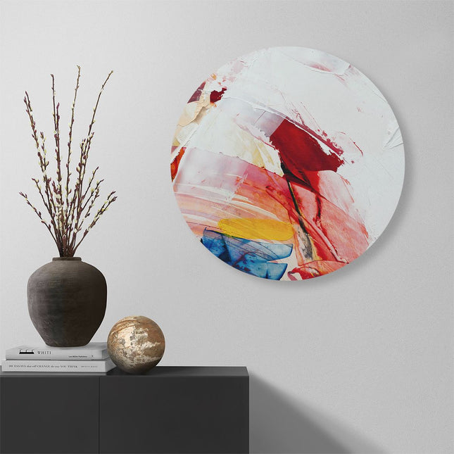 Wandcirkel muur Abstracte Kunst van Verf Kleuren