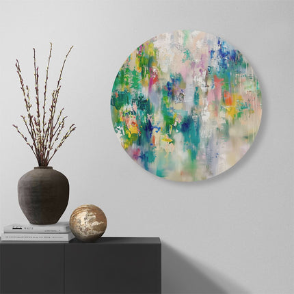 Wandcirkel muur Abstract Kunstwerk met Heldere Kleuren
