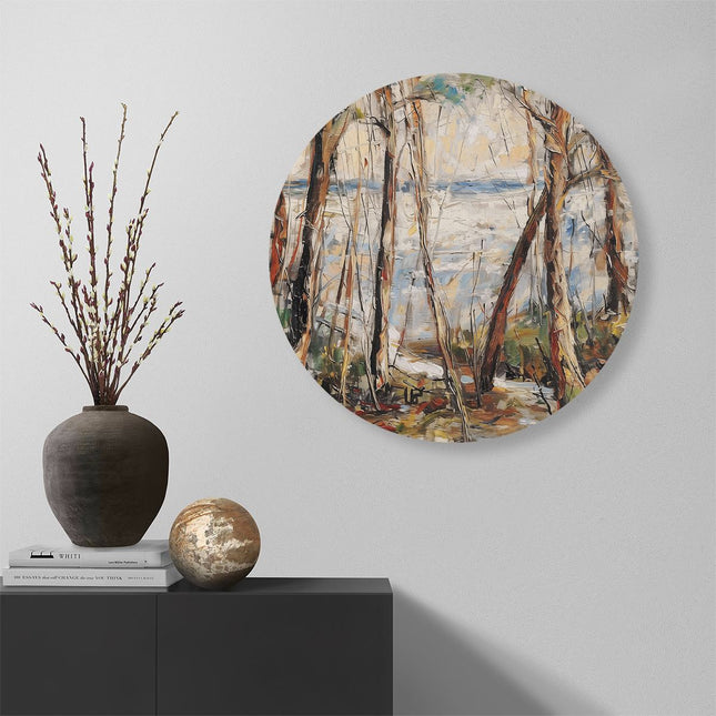 Wandcirkel muur Kunstwerk van Bomen aan het Water