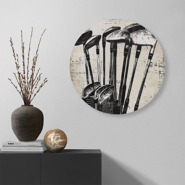 Wandcirkel muur Groep Golfclubs in een Tas