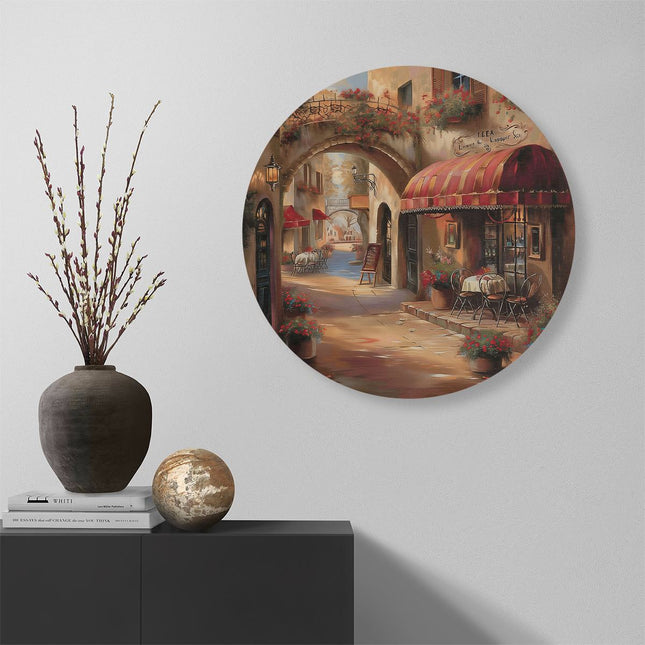 Wandcirkel muur Kunstwerk van een Straatbeeld