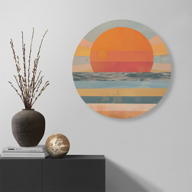 Wandcirkel muur De Zon komt op boven de Oceaan