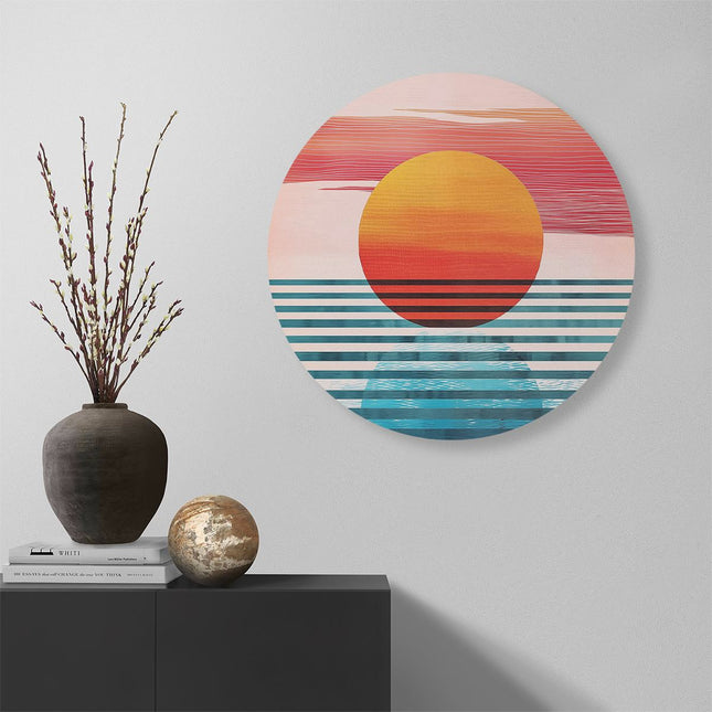 Wandcirkel muur De Zon komt op boven de Oceaan