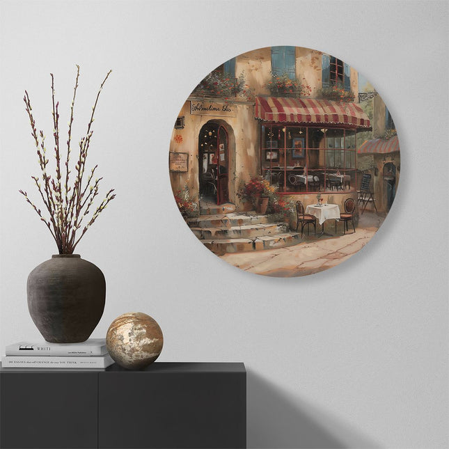 Wandcirkel muur Kunstwerk van een Café