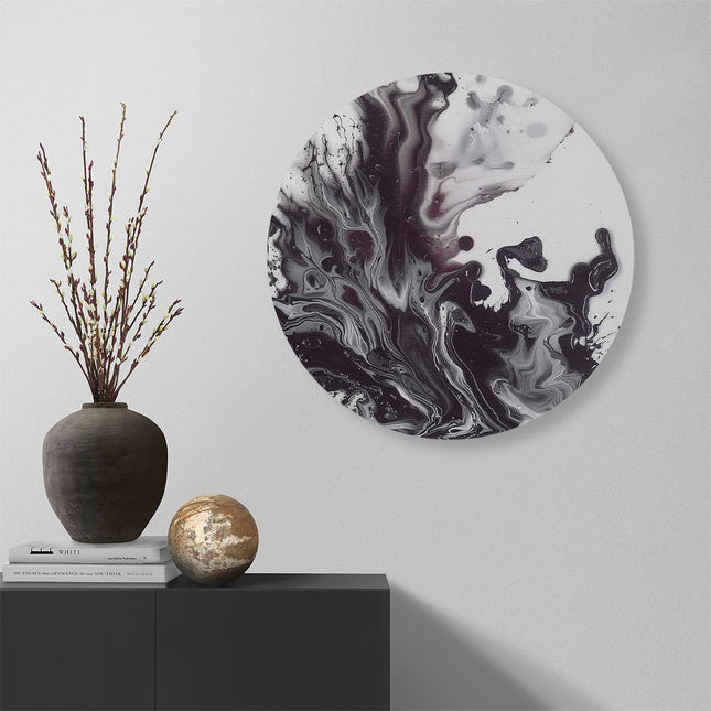 Wandcirkel muur Zwart Wit Kunstwerk