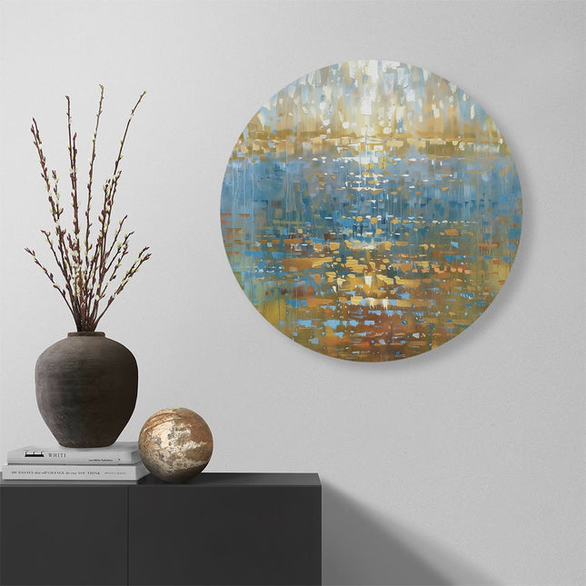 Wandcirkel muur Abstract Kunstwerk van een Zonsondergang