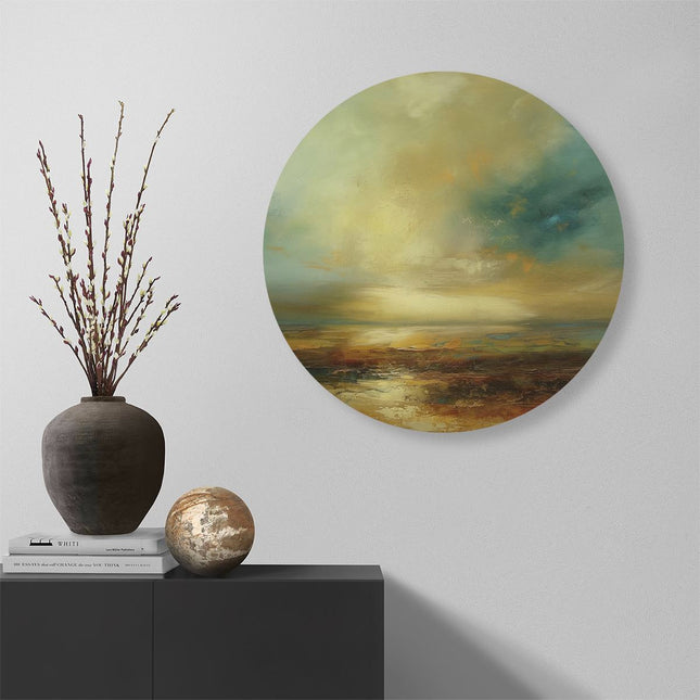 Wandcirkel muur Abstract Kunstwerk van een Zonsondergang