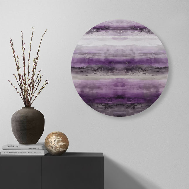 Wandcirkel muur Paars Abstract Kunstwerk op een Witte Achtergrond