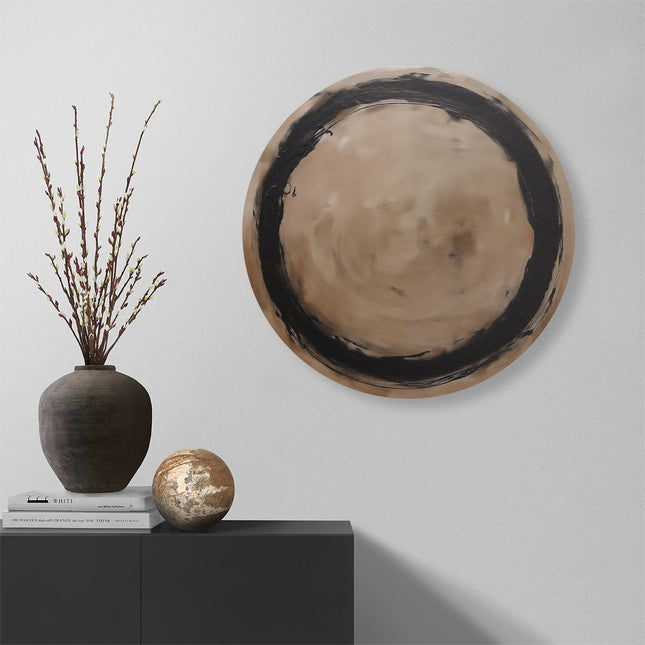 Wandcirkel muur Zwart Wit Kunstwerk van een Cirkel