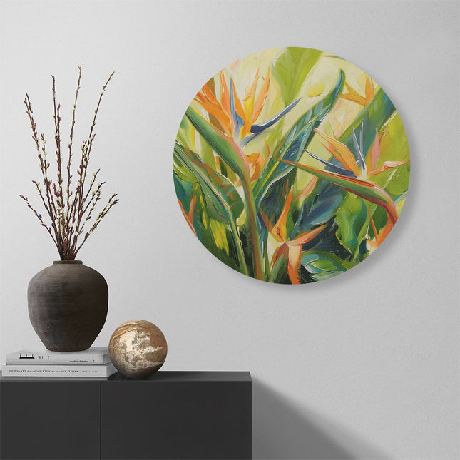 Wandcirkel muur Kunstwerk van Paradijsvogels