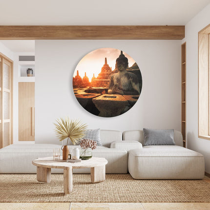 Wandcirkel woonkamer Boeddha Beeld In Een Tempel