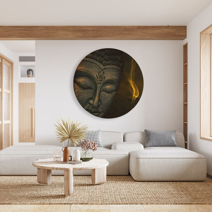 Wandcirkel woonkamer Boeddha Beeld Met Wierook