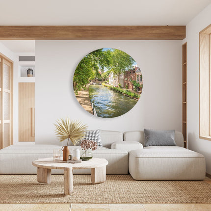 Wandcirkel woonkamer Oudegracht In Utrecht 