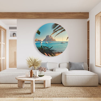 Wandcirkel woonkamer Ibiza Cala d'Hort Strand 