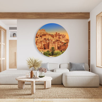 Wandcirkel woonkamer Kasbah Ait Ben Haddou Stad in Marokko