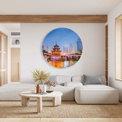 Wandcirkel woonkamer Rivier bij Stad Guiyang in China