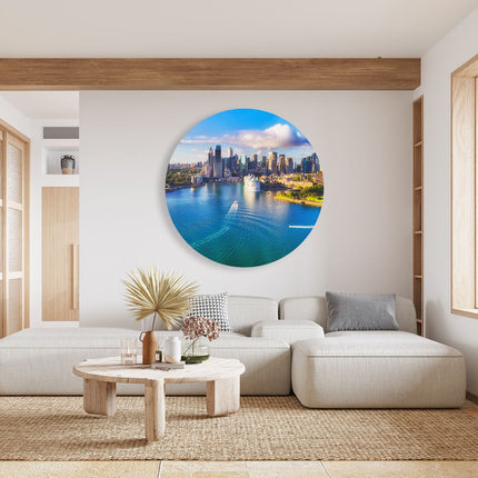 Wandcirkel woonkamer Sydney Stad bij de Haven