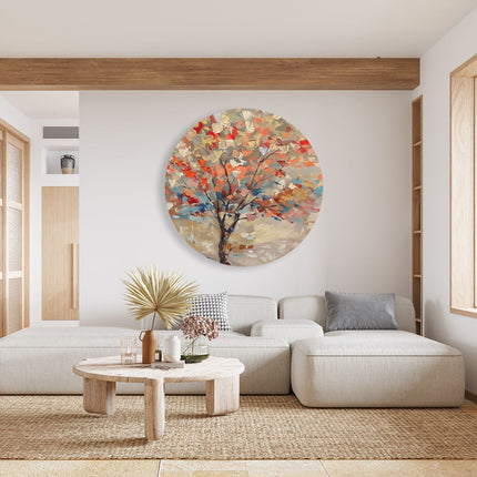 Wandcirkel woonkamer Abstract Kunstwerk van een Boom