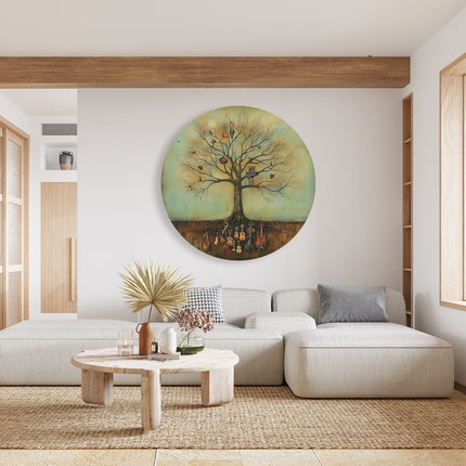 Wandcirkel woonkamer Boom Vol Muziekinstrumenten