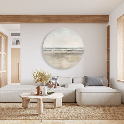 Wandcirkel woonkamer Abstract Kunstwerk van een Strand