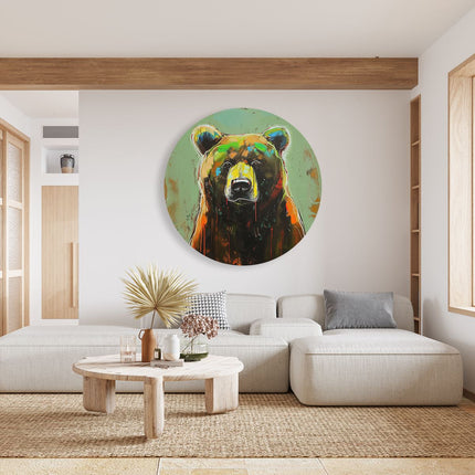 Wandcirkel woonkamer Kunstwerk van een Beer