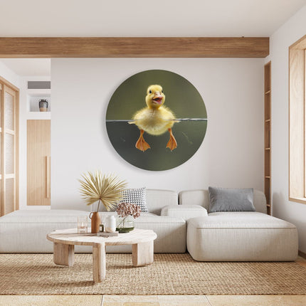 Wandcirkel woonkamer Eendje Zwemmen in Water