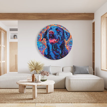 Wandcirkel woonkamer Zwart Labrador Retriever-Kunstwerk