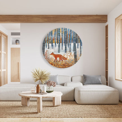 Wandcirkel woonkamer Vos in het Bos